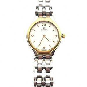 Auth Omega De Ville Symbol Gold Stainless Steel Ladies Watch